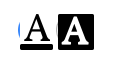 Deux boutons contenant respectivement une lettre A souligné, et une lettre A avec un contraste négatif.