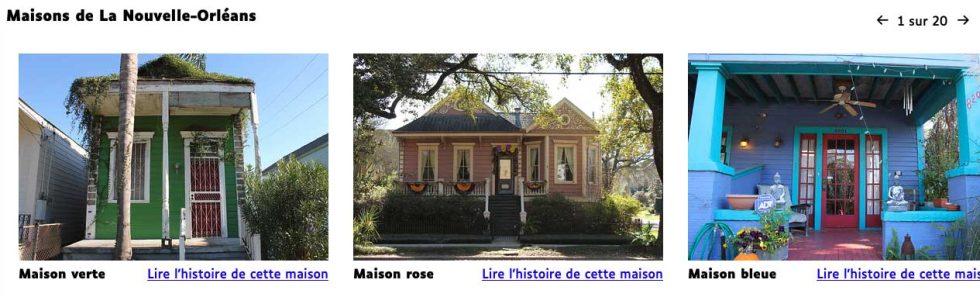 Capture d’écran d’un carrousel dont plusieurs diapositives sont visibles.