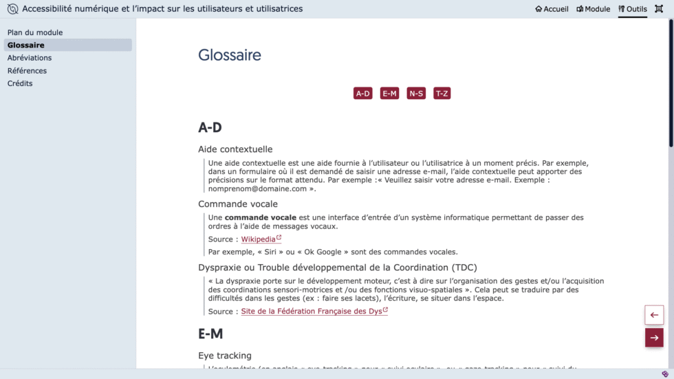 Glossaire créé avec Opale.