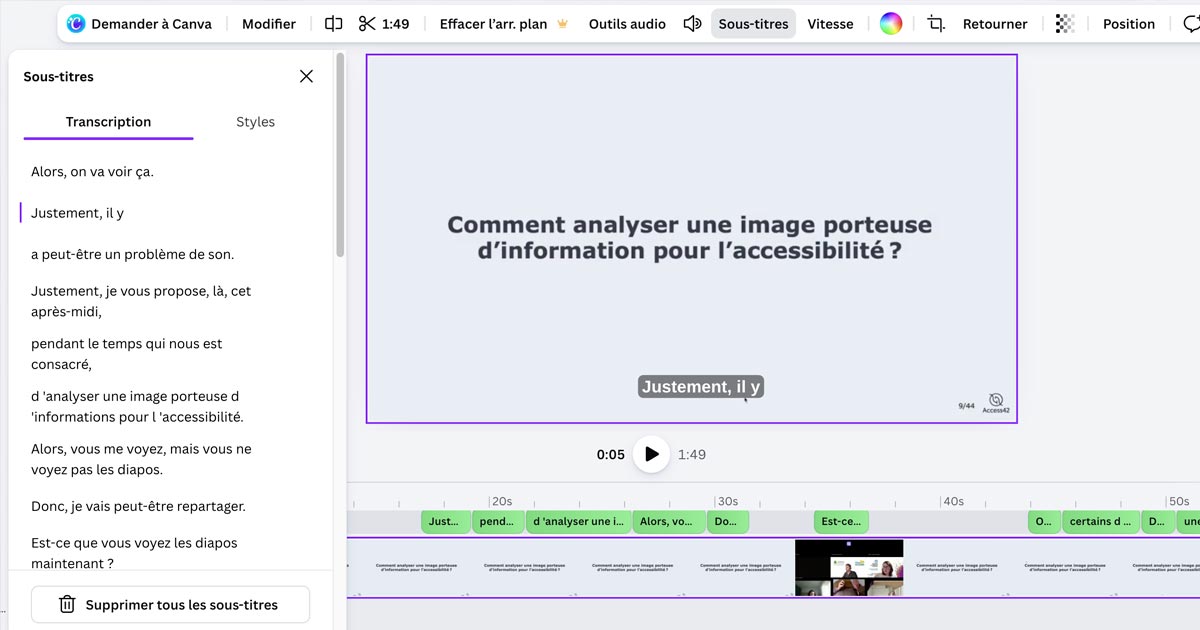 Sous-titrer une vidéo dans Canva pour l’accessibilité numérique